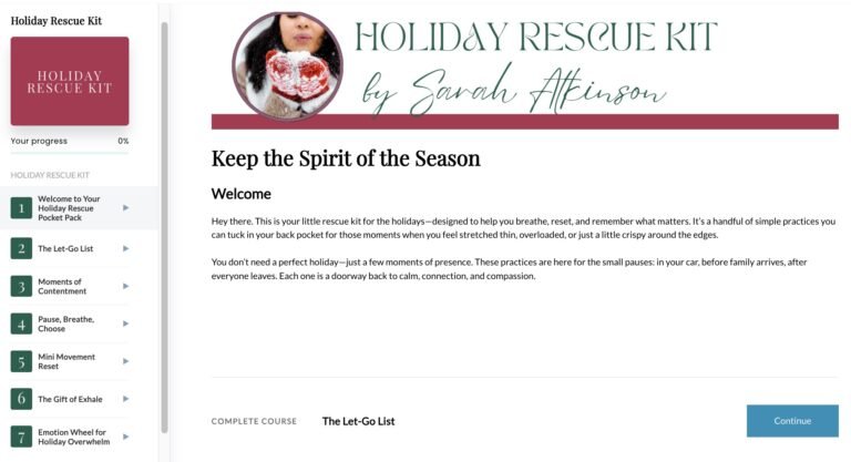 Image of Holiday Rescue Kit seasonal course
